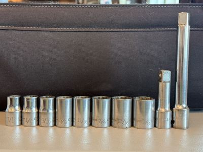 Craftsman 1/2" Drive Shallow Sockets & Extensions – 10 pc SAE Set