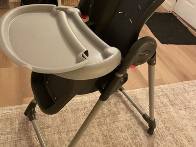 Adjustable High Chair with Removable Tray Insert - Black & Gray