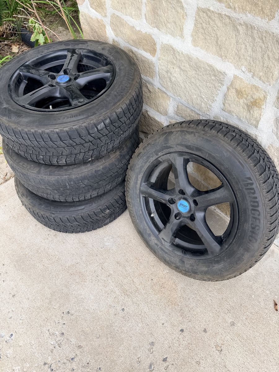 Sport Edition 16" Black Wheels with Bridgestone Winter Tires for Sedan
