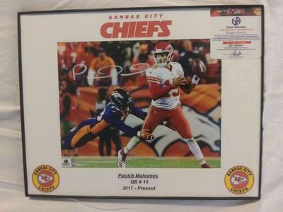 Autographed Patrick Mahomes Framed Photo.