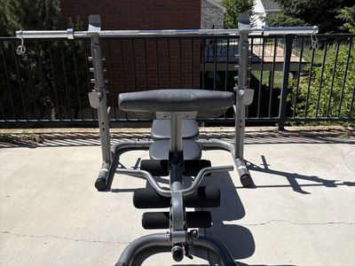 Multi‑Position Adjustable Rack – Bench + Squat + 335 lbs Weights