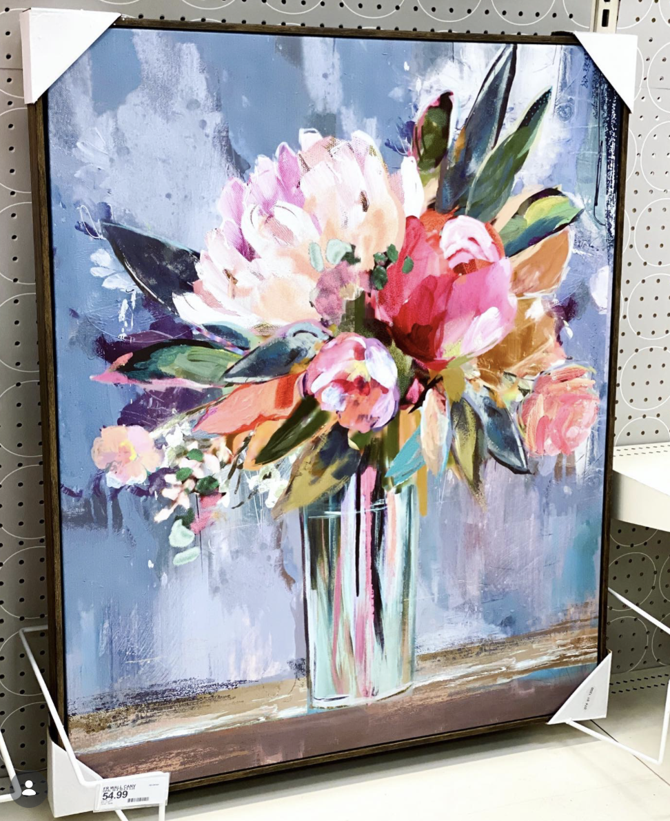 Bright Floral Framed Canvas 36"x30"