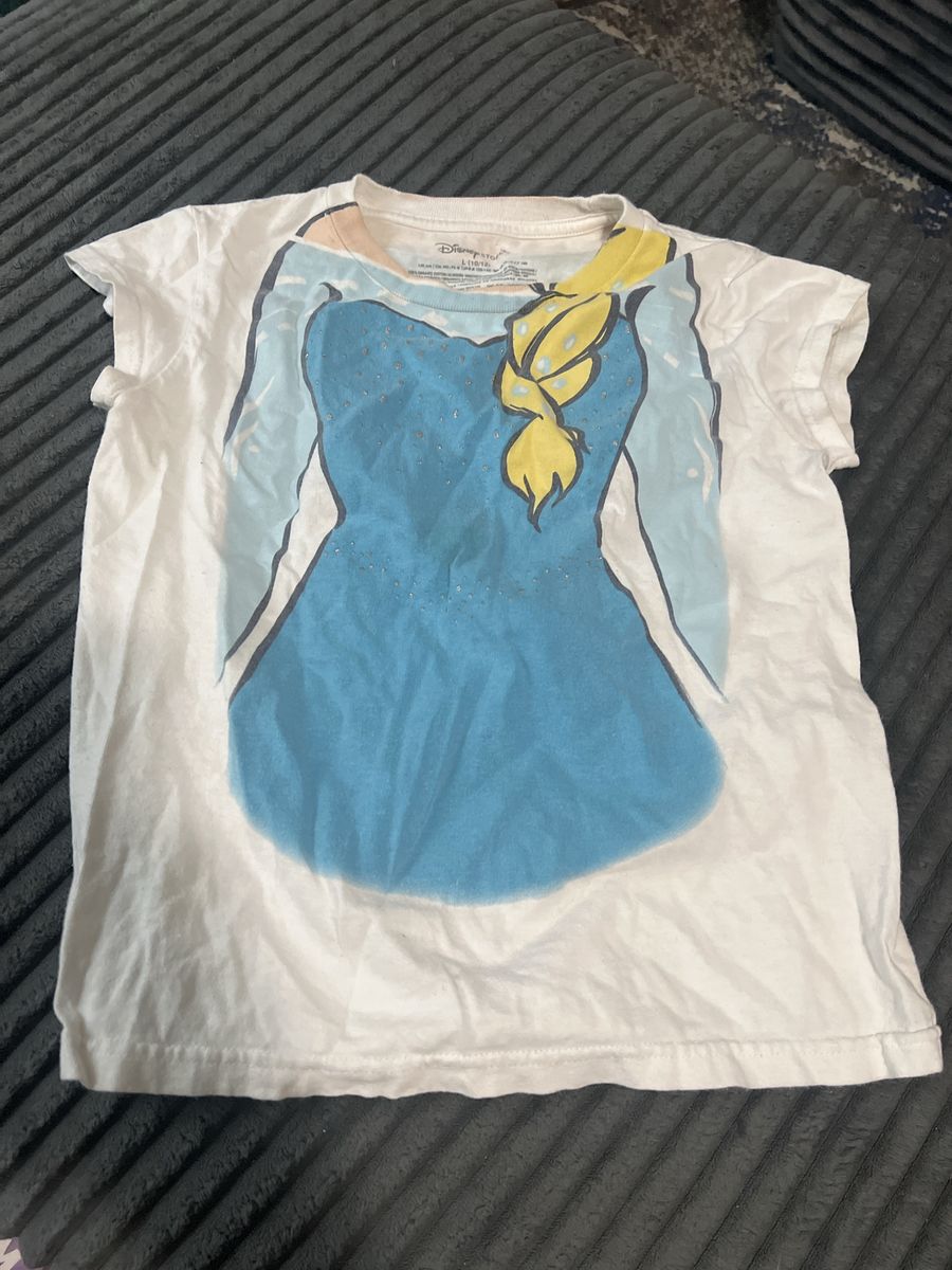 Disney Store Frozen Elsa Costume Graphic T-Shirt White Size L 10/12
