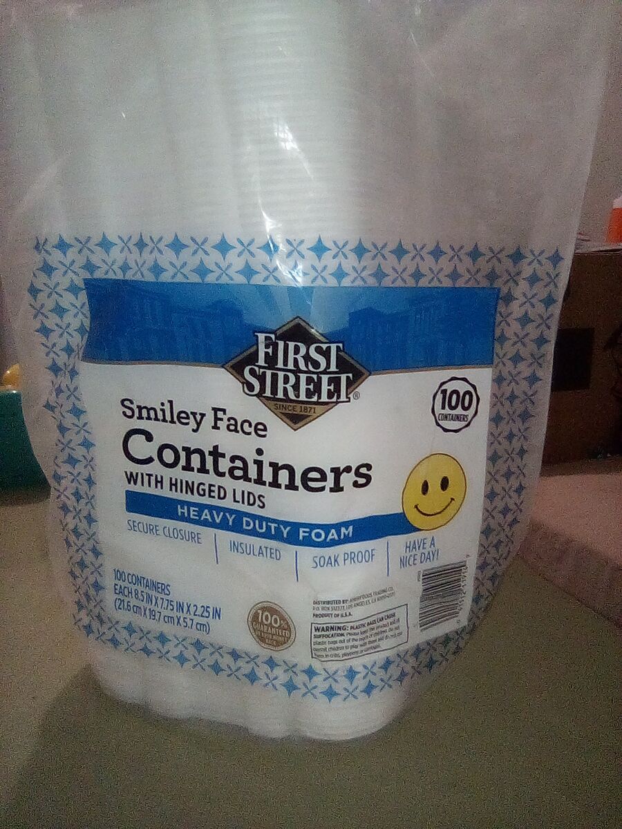 First Street Smiley Containers with hinged lids