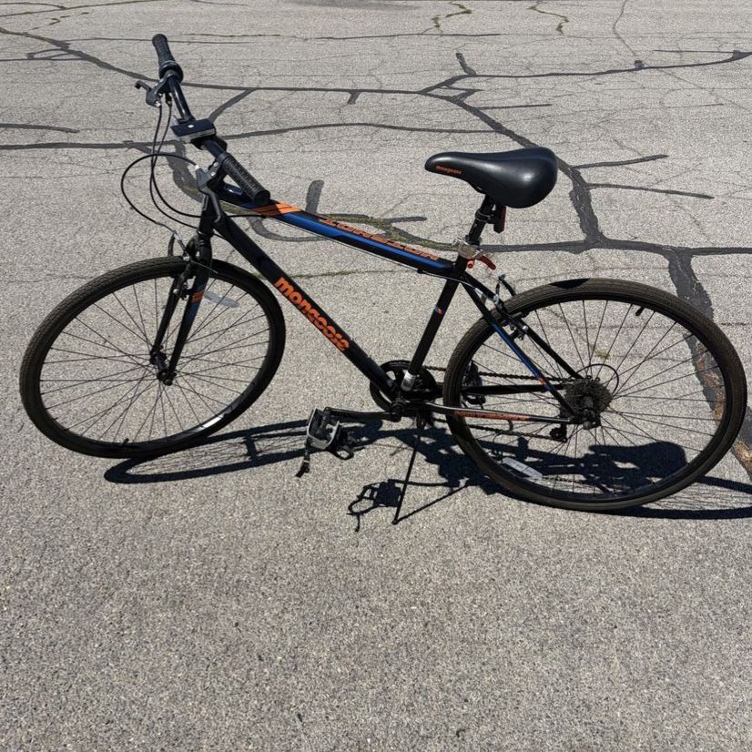 Mongoose Hotshot Hybrid Bike Black Orange Blue Commuter