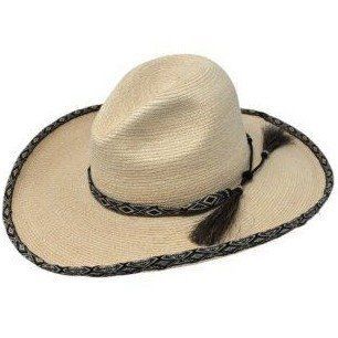 NEW SunBody Guatemalan Palm Black Diamond Gus 4" Brim Sun Hat 6 7/8 Tassels