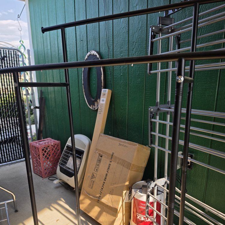 Black Metal Rolling Clothes Rack