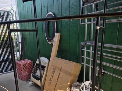 Black Metal Rolling Clothes Rack