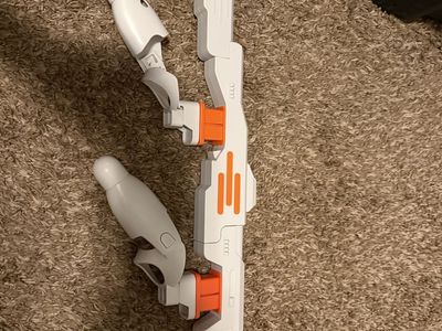VR Gun Stock for Meta Quest 2 Controllers White and Orange