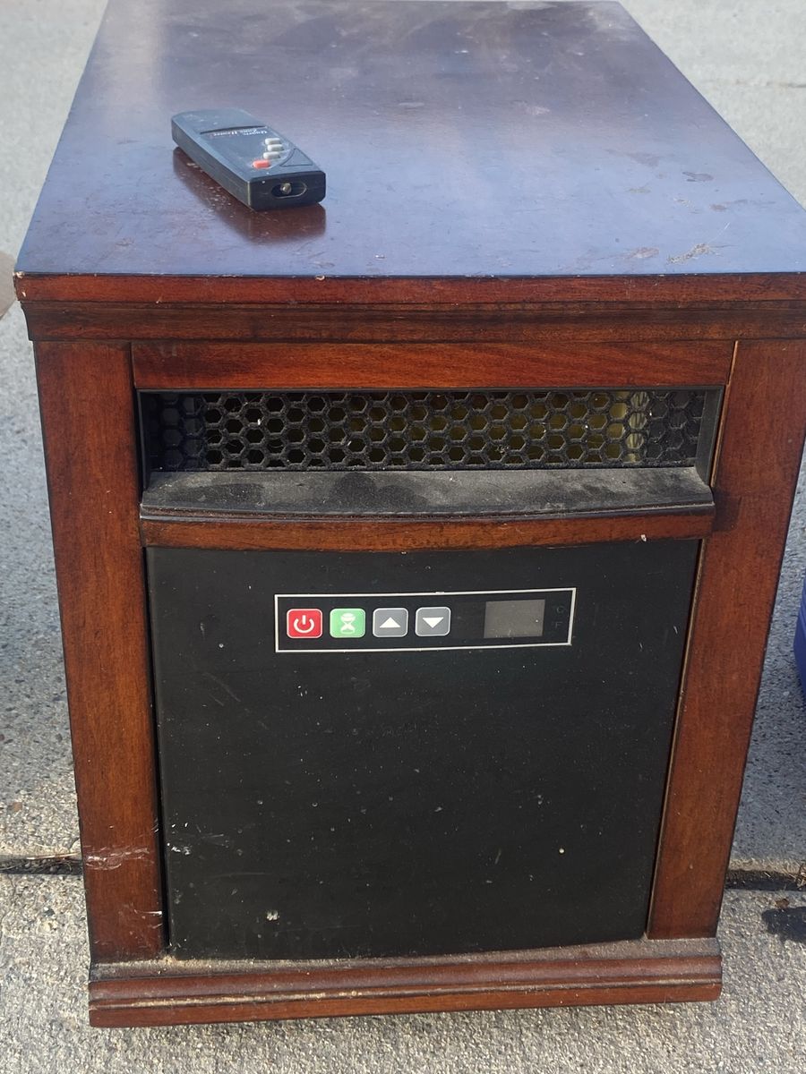 Twin Star Wood Cabinet Infrared Space Heater with Remote