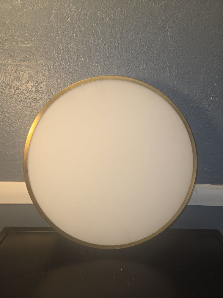 Modern Round Flush Mount Ceiling Light Fixture with Gold Trim