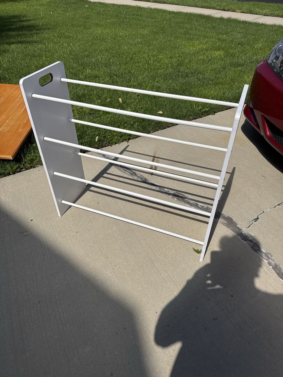 White Wooden Laundry Drying Rack Freestanding Clothes Airer