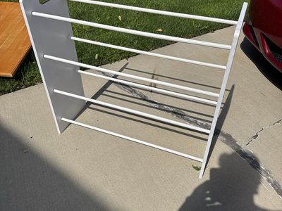 White Wooden Laundry Drying Rack Freestanding Clothes Airer