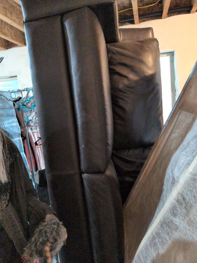 Brown leather couch