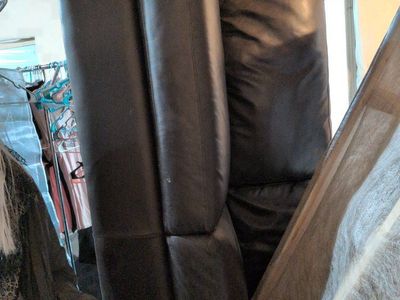 Brown leather couch