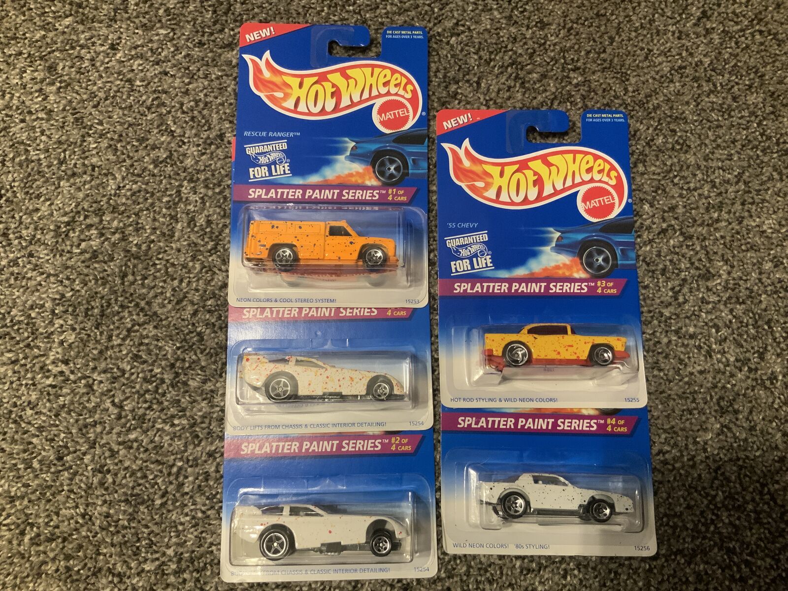 1995 Hot Wheels Splatter Paint  Series Complete Set
