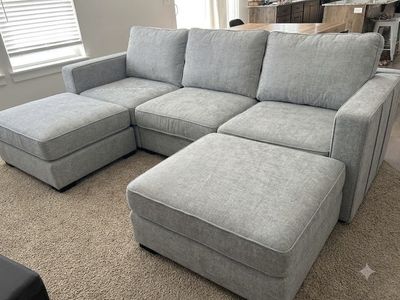 LoveSac with Double Chaise in Sky Grey