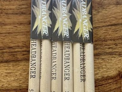 Headbanger 5A Hickory Drumsticks - New, Unopened 12-Pair Pack never used