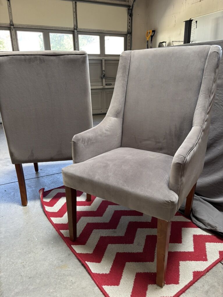 High Wingback Grey Chairs