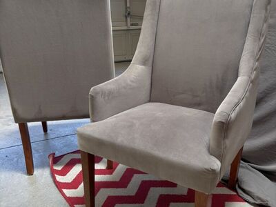 High Wingback Grey Chairs