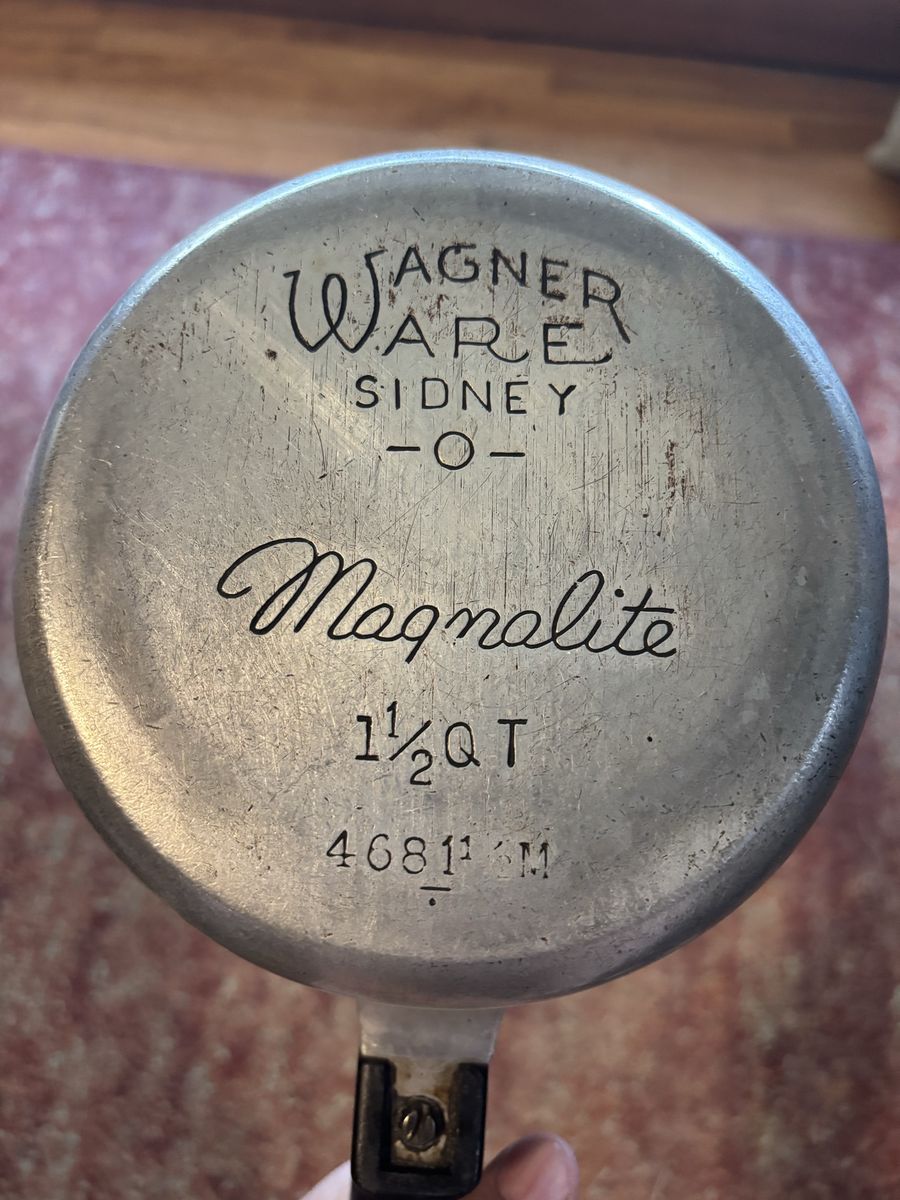 Vintage Wagner Ware Sidney Magnalite 1.5 QT Aluminum Saucepan with Lid, Model 4681M