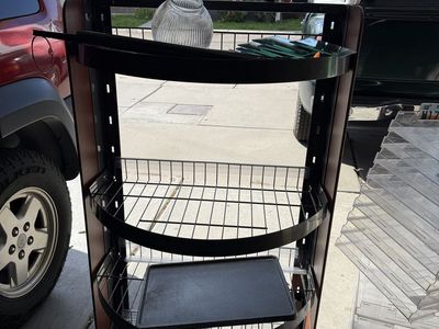 Multi-Tier Rolling Display Rack Cart with Wire Shelves