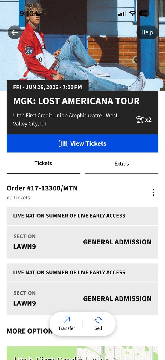 MGK tickets!! 2 GA lawn passes