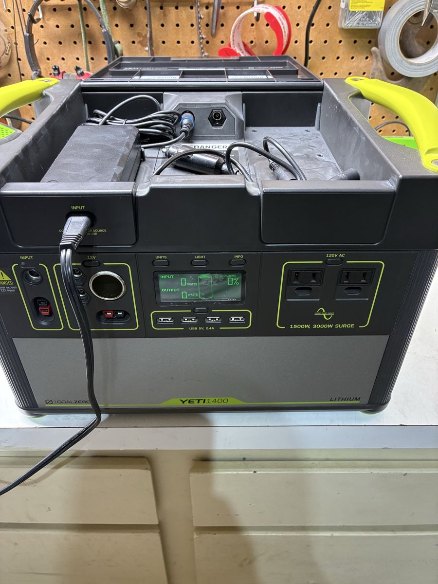 Goal Zero Yeti 1400 Lithium Portable Power Station with Solar Panel & Charging Cables