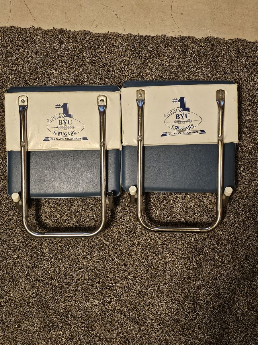 4 Vintage BYU stadium chairs