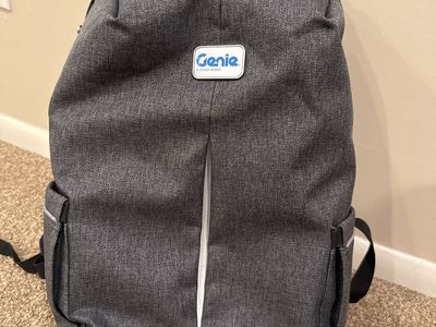 Genie Terex Brand Gray Laptop Backpack with Built-In USB Charging Cable