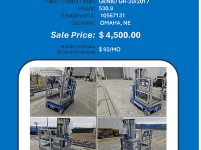 scissor genie Vert lift 20ft low hrs