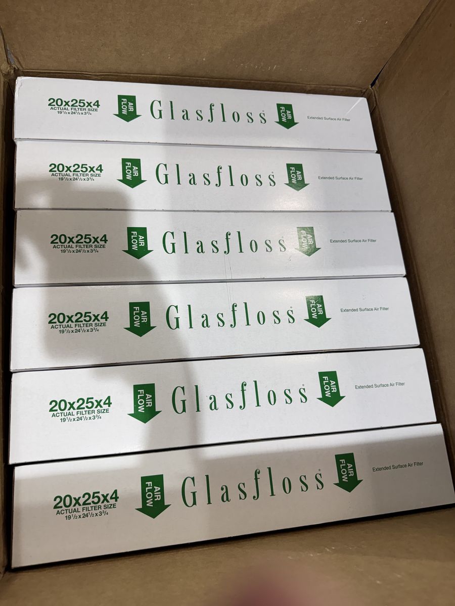 Glasfloss 20x25x4 Merv 10 Air Filters 6 Pack