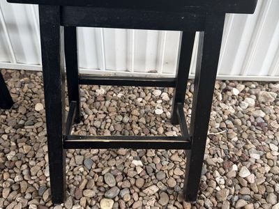 Black Wooden Saddle Seat Bar Stool Backless Counter Height
