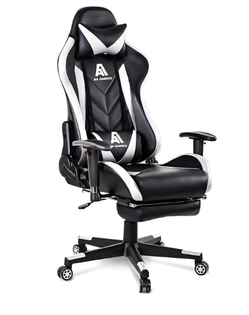 AA Products Gaming Chair High Back Ergonomic Computer Racing Chair Adjustable Office Chair with Footrest, Lumbar Support Swivel