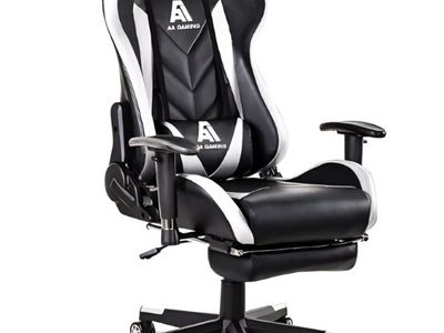AA Products Gaming Chair High Back Ergonomic Computer Racing Chair Adjustable Office Chair with Footrest, Lumbar Support Swivel