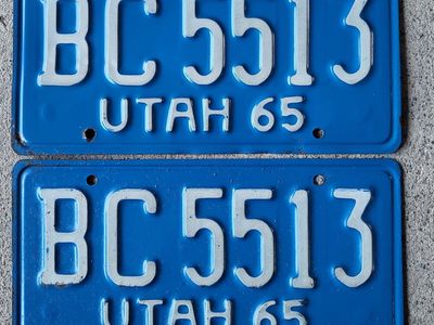 pair of 1965 Utah license plates