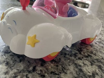 Adorable 8 inch rainbow bear carebear cloud car