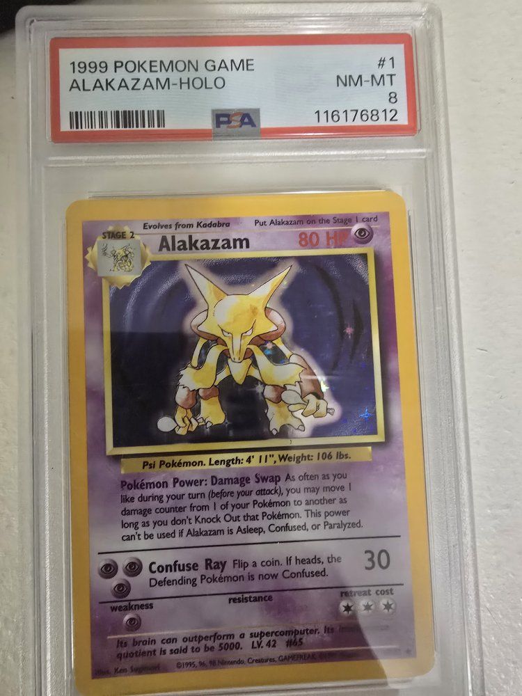 Graded Pokemon Card Lot: 1999 Alakazam Holo (PSA 8) & Modern Illustration Rares (PSA 9/10)
