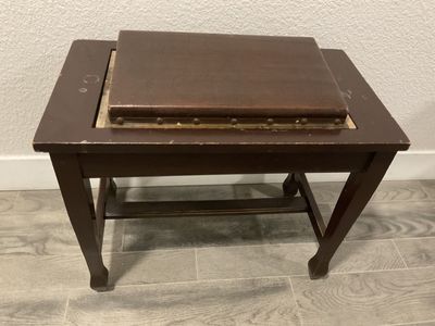 Antique piano bench SE Oerton Alligator Mahogany