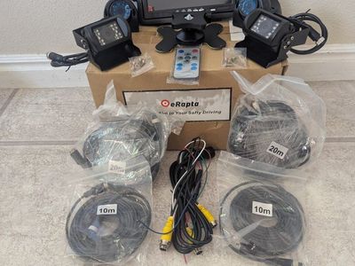 eRapta ER0102 Universal Backup Camera System, 7-inch Monitor, 4 Cameras, RCA Video Cable