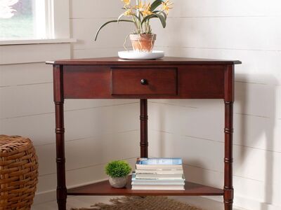 SAFAVIEH Gomez Dark Cherry Corner Table