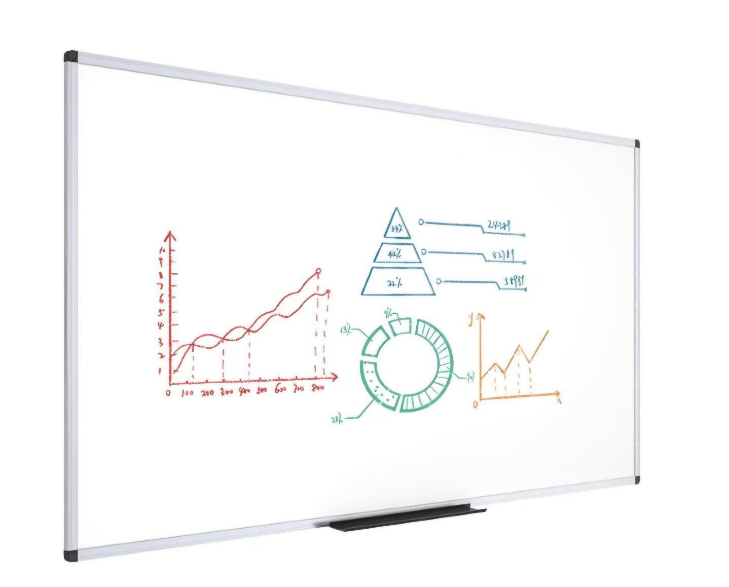 VIZ-PRO Dry Erase Board/Magnetic Whiteboard, 72 x 48 Inches, Large Wall Mounted Board for School Office and Home 6' x 4'