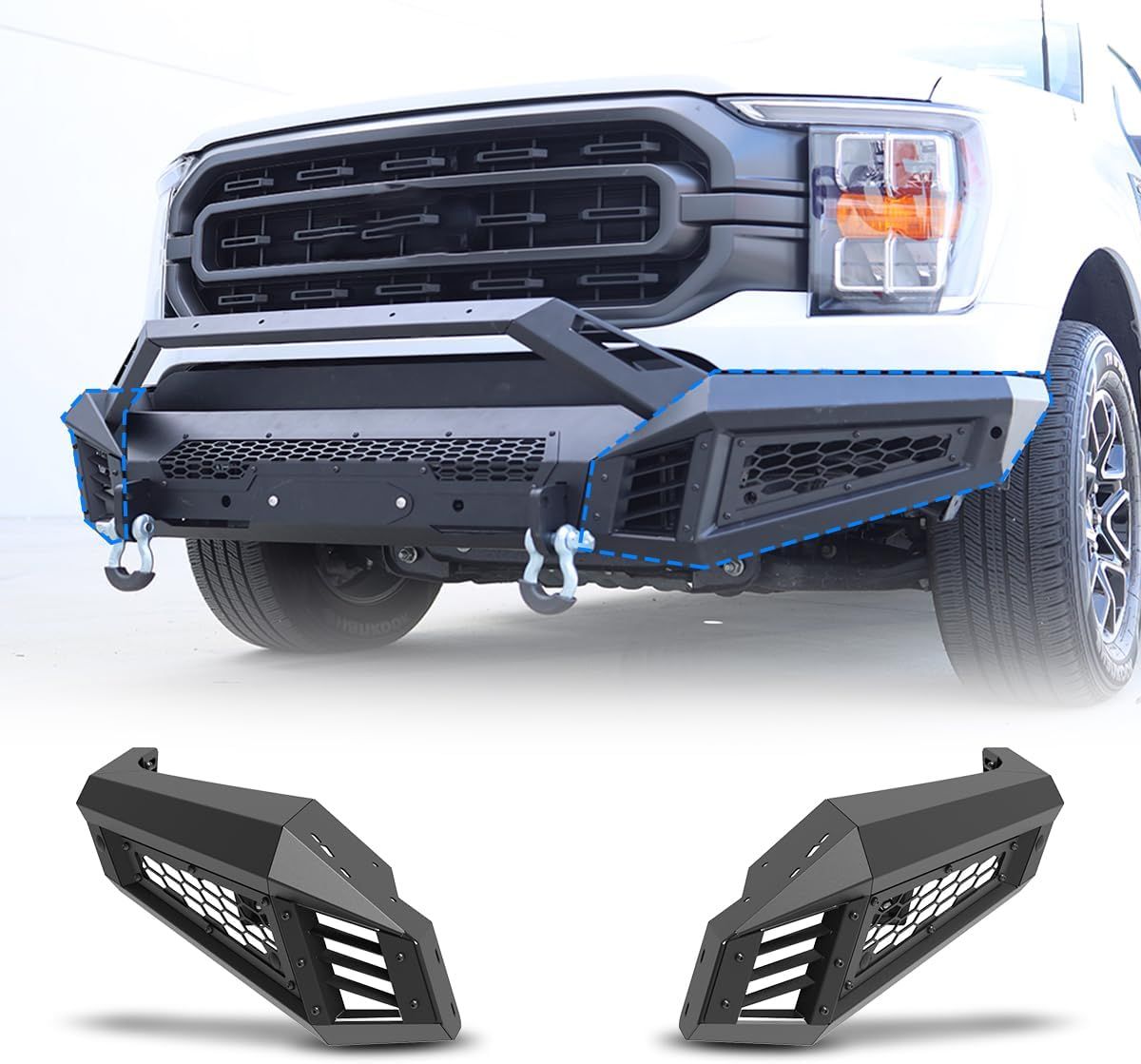 FORD F-150 FR BUMPER SIDE WINGS FOR FORD F150 2018-2023 (EXCLUDE RAPTOR) BLACK!!