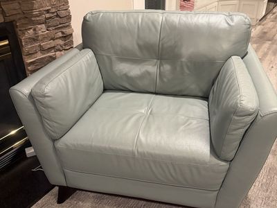 Green leather chair