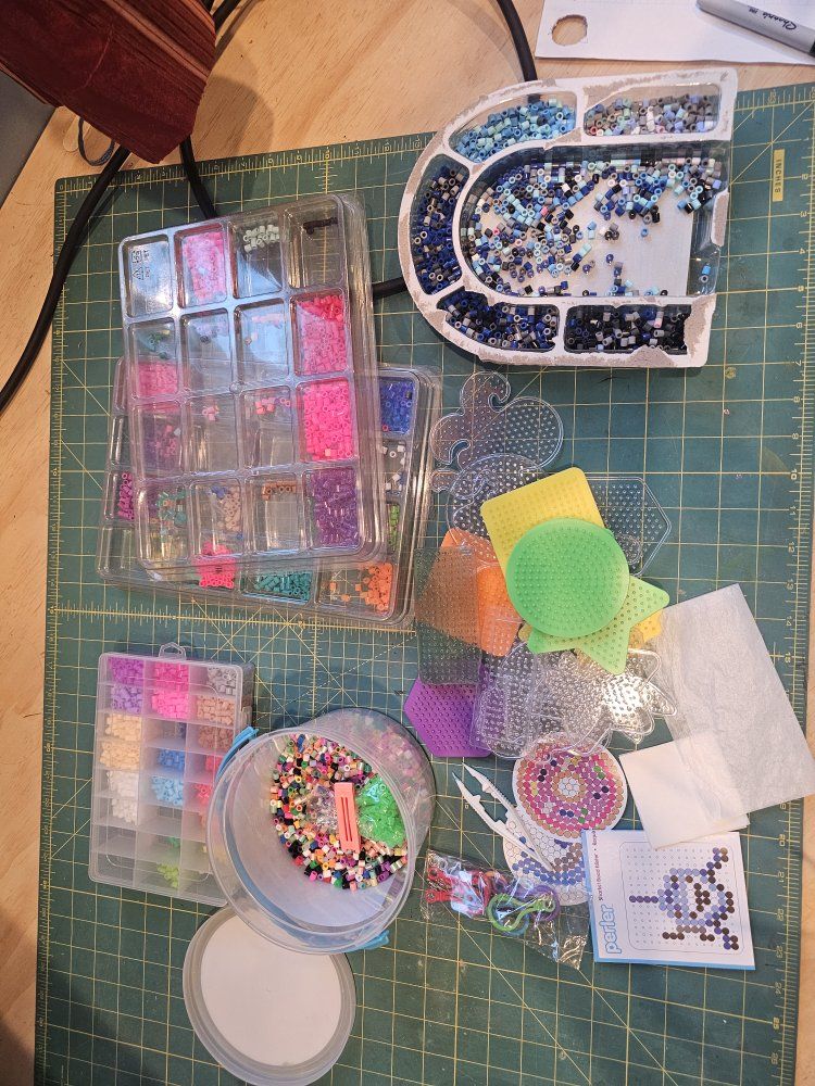 Perler Bead Huge Lot - Beads, Pegboards, Ironing Paper & Accessories for Crafts