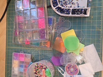 Perler Bead Huge Lot - Beads, Pegboards, Ironing Paper & Accessories for Crafts