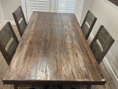 Rustic Rectangle Dining Table and Chairs