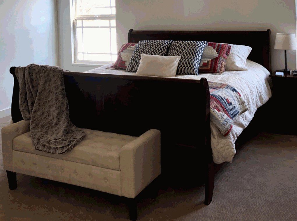 King Size Sleigh Bed Frame - Dark Wood Finish - Headboard, Footboard, Rails