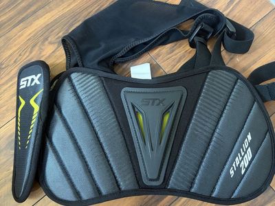STX Stallion 200 Lacrosse Rib Pads, Black, Size S
