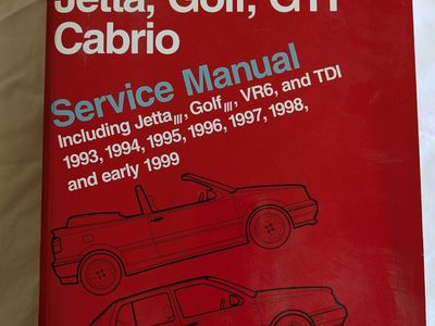 Official Volkswagen Jetta Golf, GTI, Cabrio 1993 - 1999 Service Manual Bentley Publishers